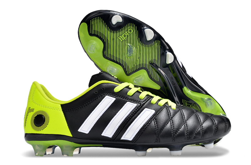 Chuteira Campo Adipure 11 Pro FG - Preto e Verde