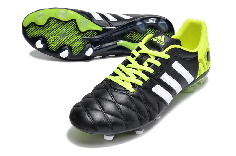 Chuteira Campo Adipure 11 Pro FG - Preto e Verde